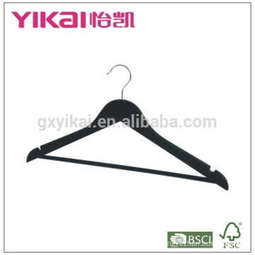 Modern black shirt and pants wooden clothes hanger in shining finishing